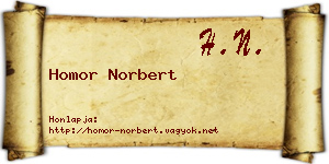 Homor Norbert névjegykártya