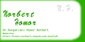 norbert homor business card